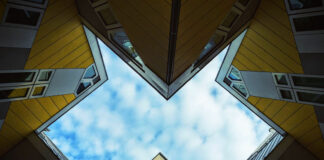 Japanese House in a Forest Landscape with Views of Trees and Sky